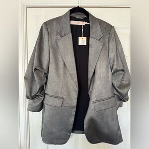 NWT ESQUALO Women's Shimmering Silver Blazer
